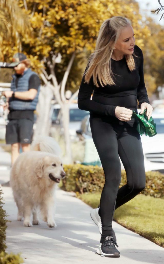 Shannon Beador in a Black Workout Ensemble