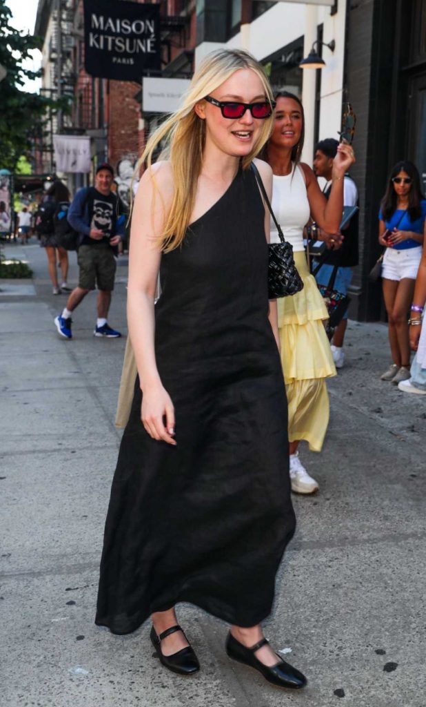 Dakota Fanning in a Black Dress