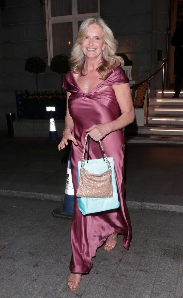 Penny Lancaster in a Lilac Dress