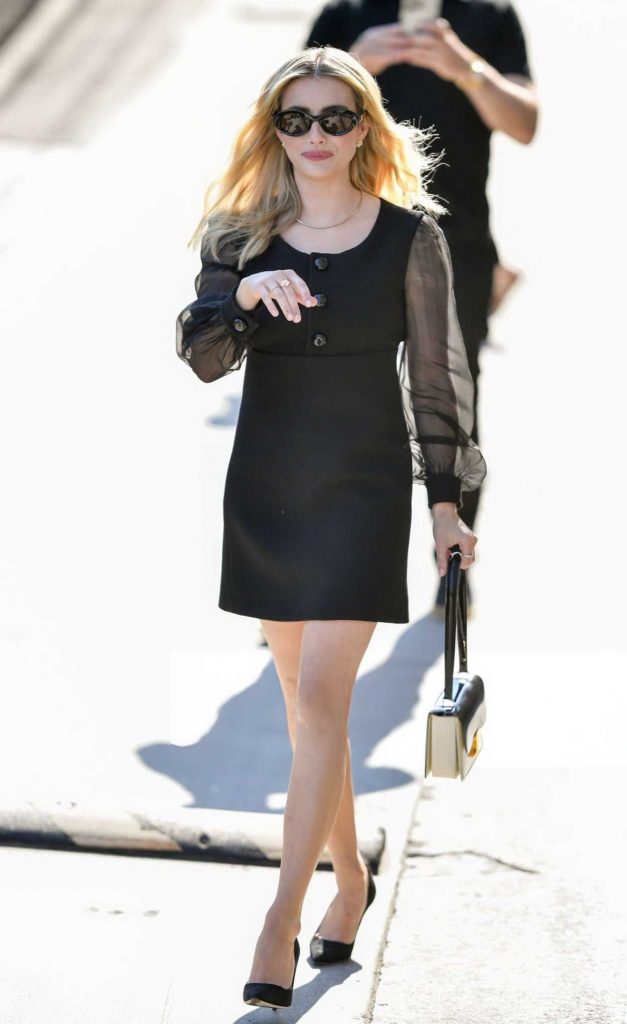 Emma Roberts in a Black Dress