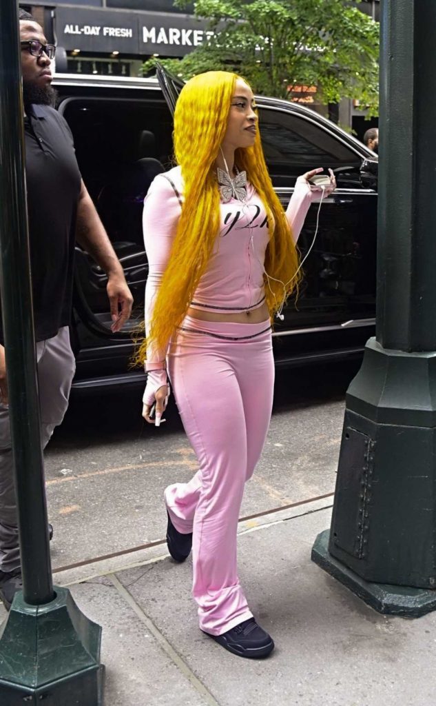 Ice Spice in a Pink Ensemble