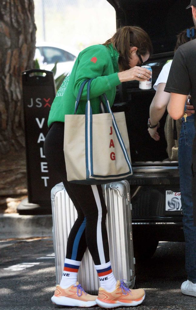 Jennifer Garner in a Green Track Jacket