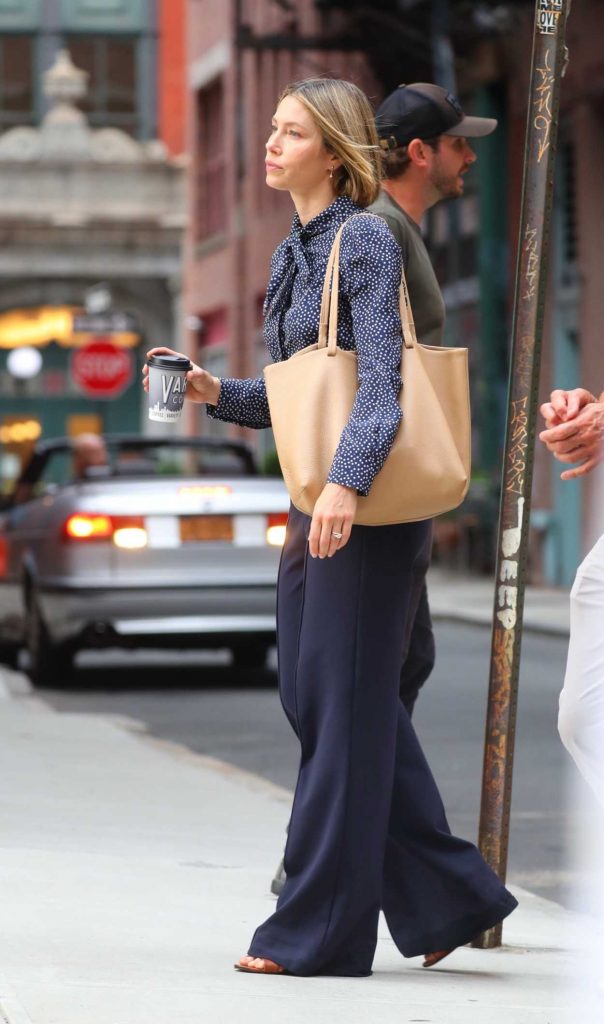 Jessica Biel in a Blue Pants