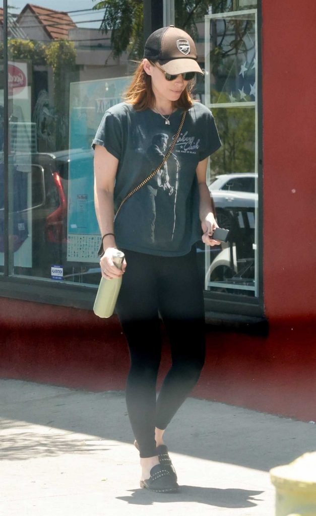 Kate Mara in a Black Leggings