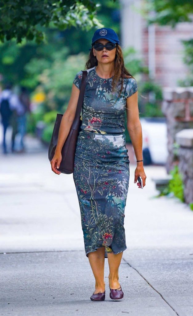 Katie Holmes in a Blue Cap