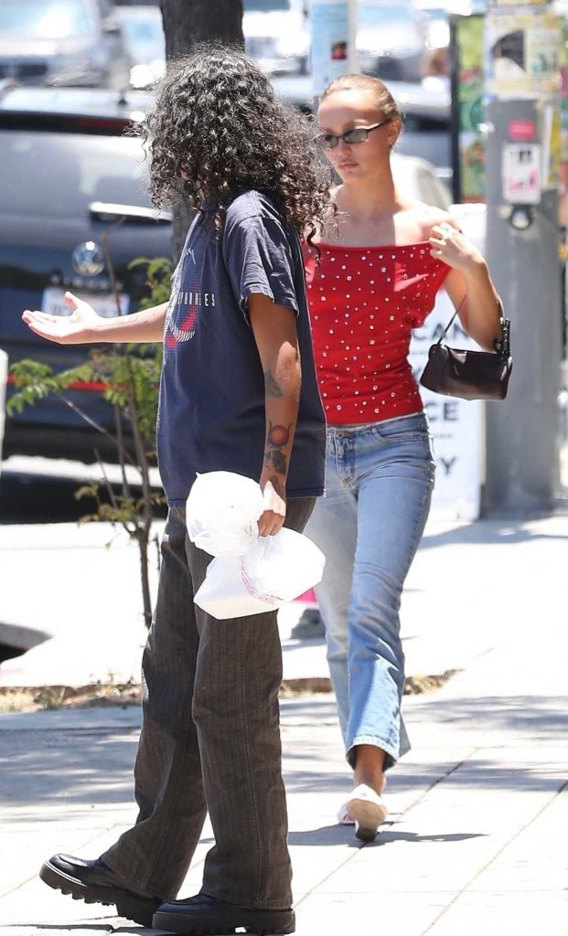 Lily-Rose Depp in a Red Top