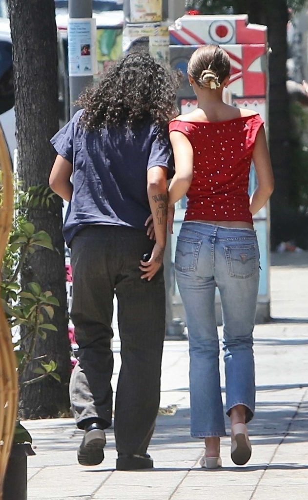 Lily-Rose Depp in a Red Top