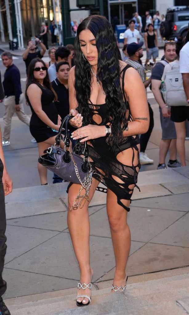 Lourdes Leon in a Black Ripped Dress