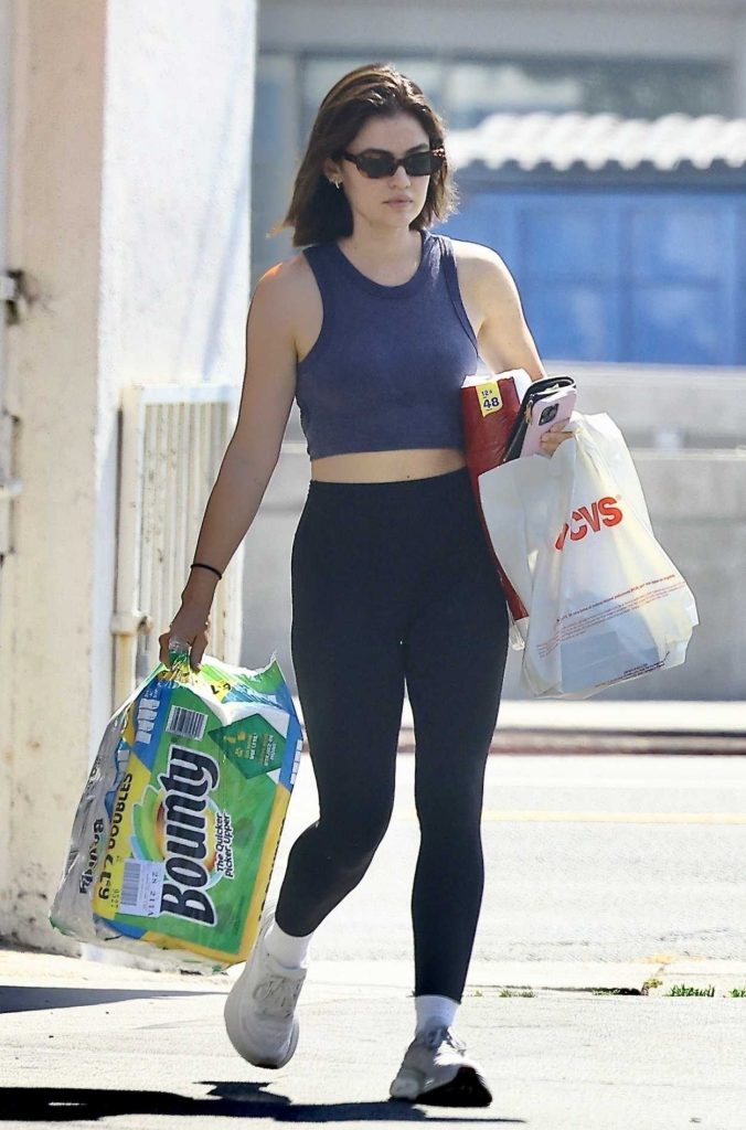 Lucy Hale in a Blue Top