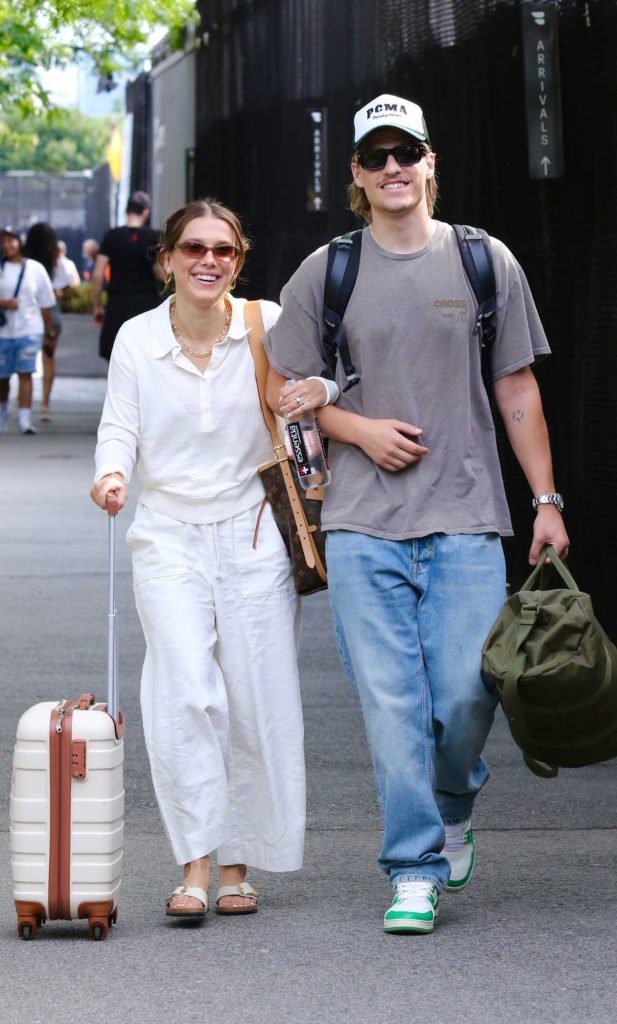 Millie Bobby Brown in a White Pants