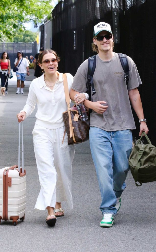 Millie Bobby Brown in a White Pants