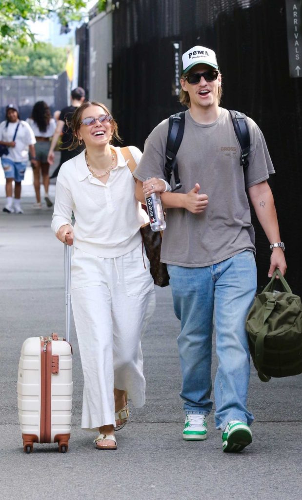 Millie Bobby Brown in a White Pants