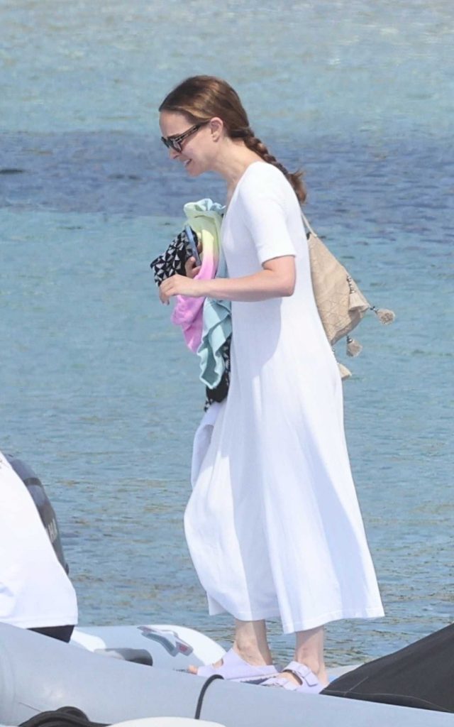 Natalie Portman in a White Summery Dress