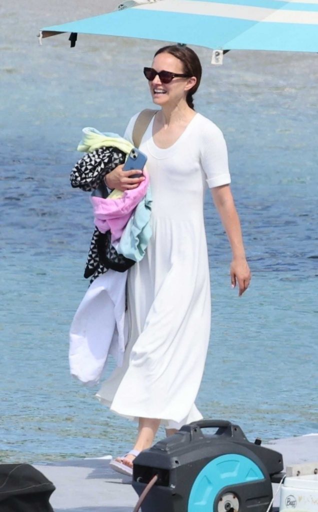 Natalie Portman in a White Summery Dress