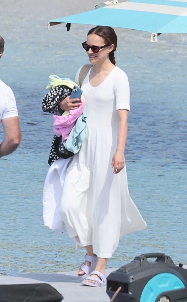 Natalie Portman in a White Summery Dress