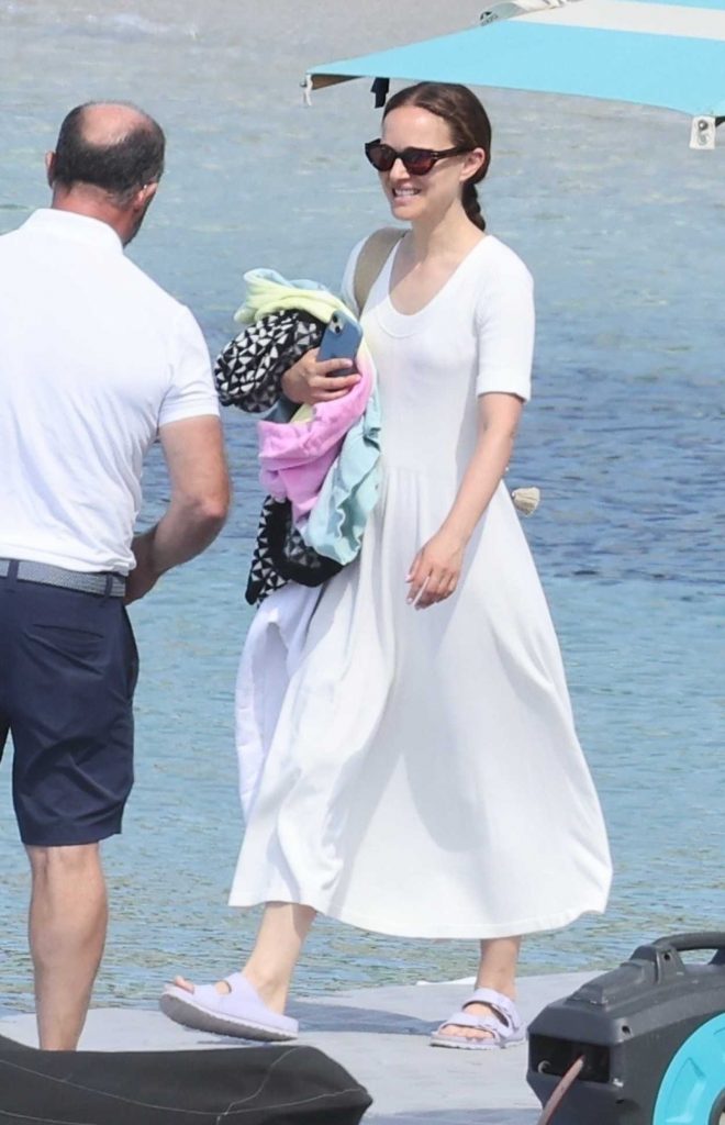 Natalie Portman in a White Summery Dress