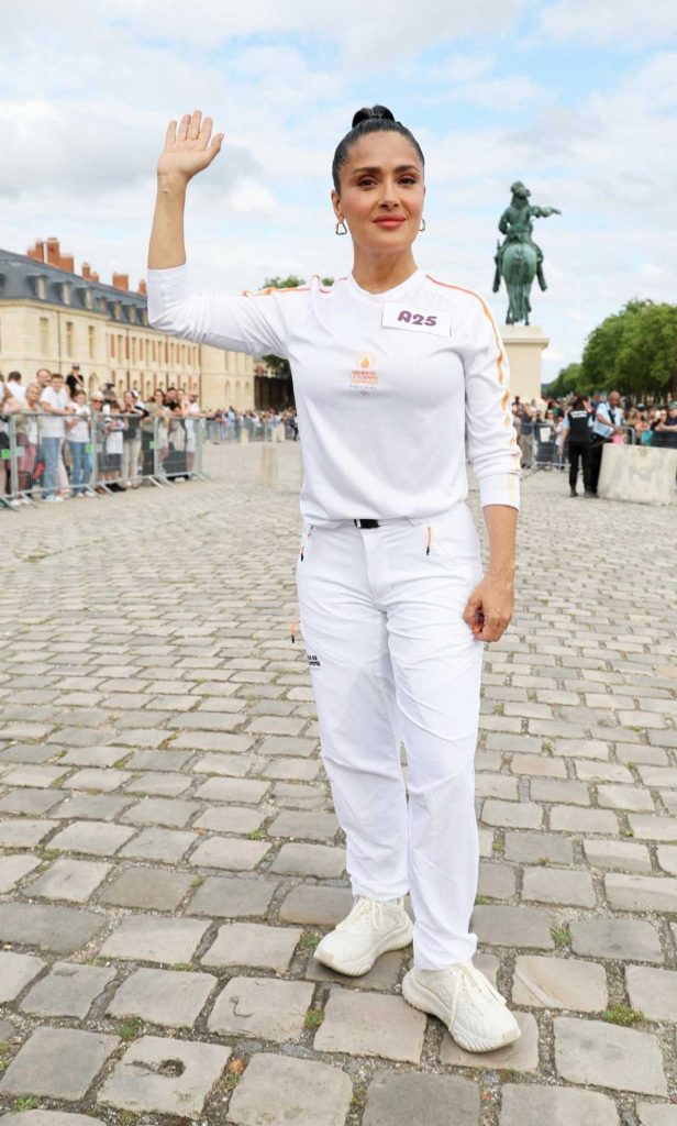 Salma Hayek in a White Ensemble