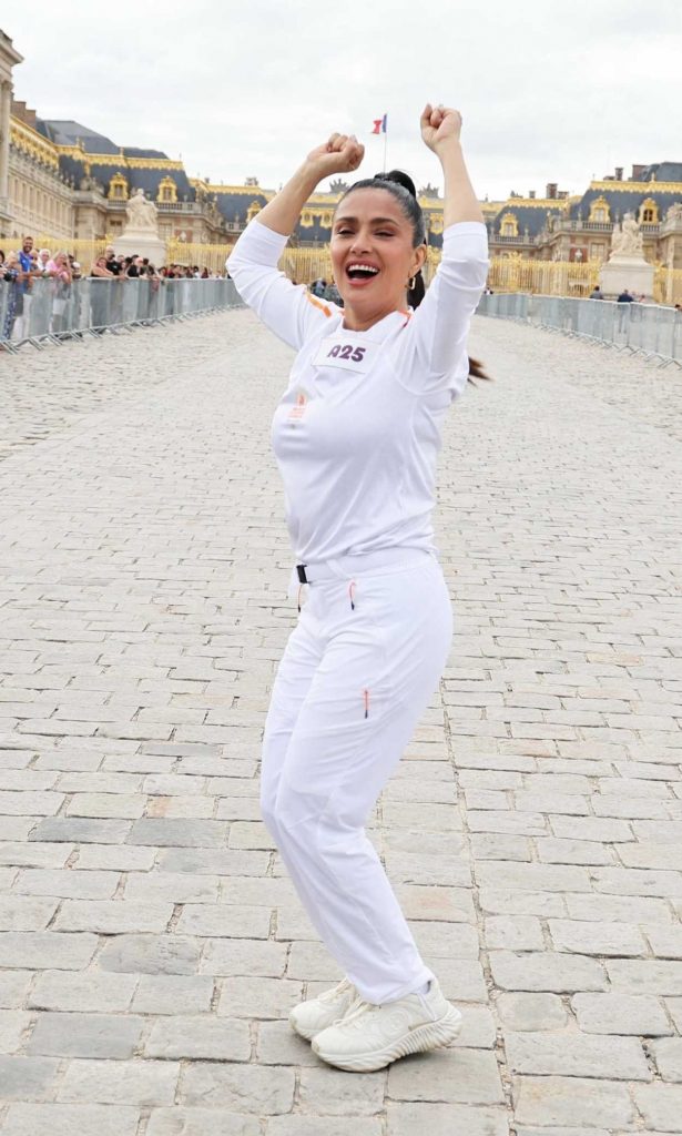 Salma Hayek in a White Ensemble