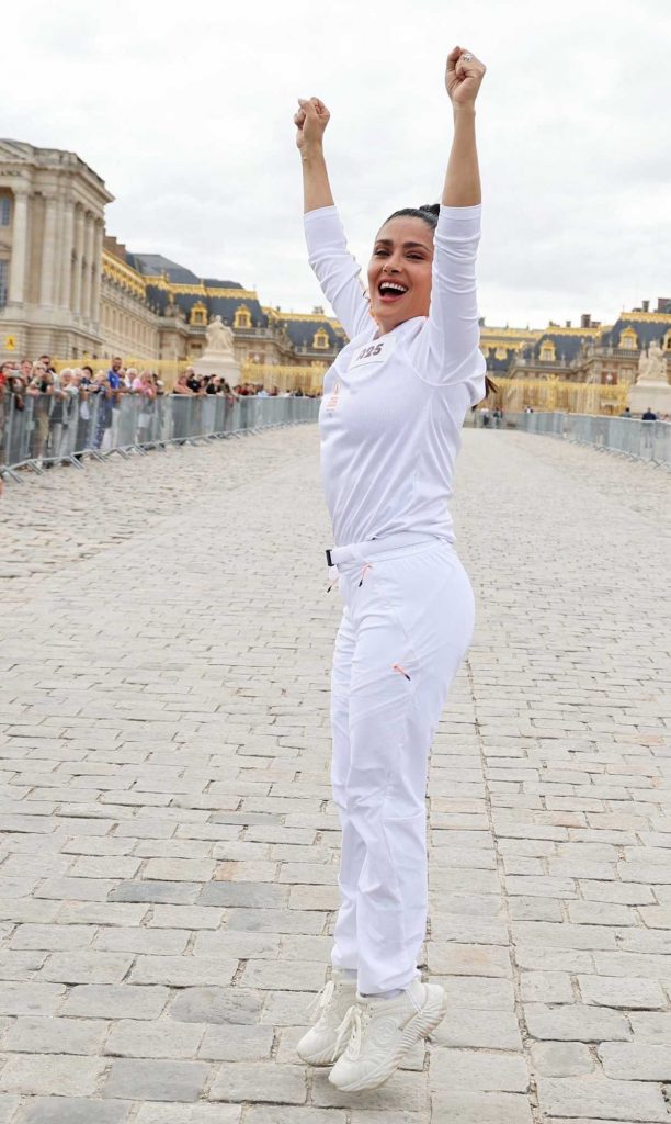 Salma Hayek in a White Ensemble