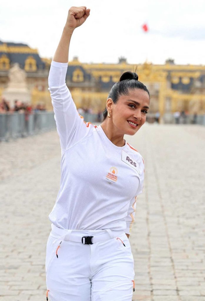 Salma Hayek in a White Ensemble