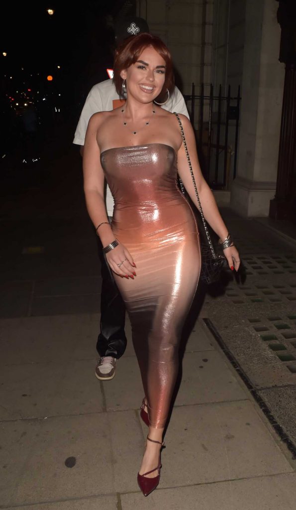 Tallia Storm in a Tan Dress