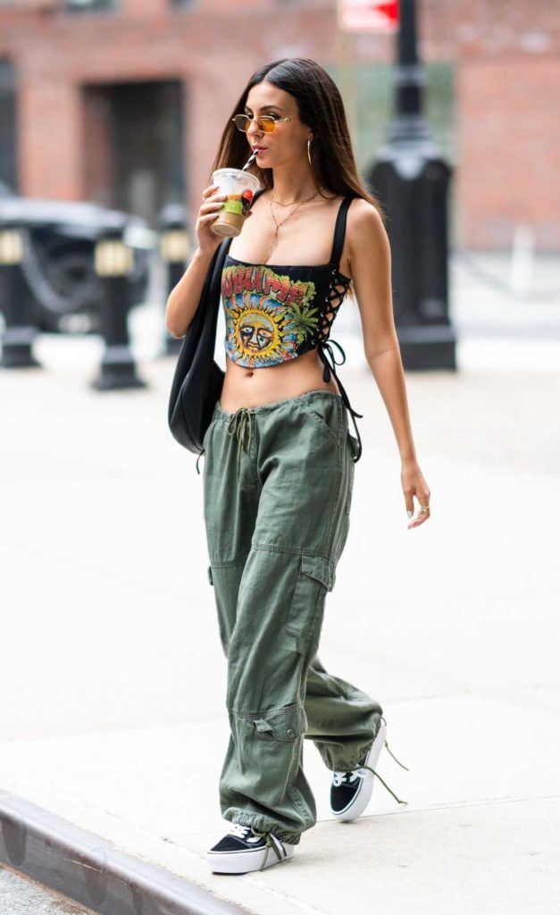 Victoria Justice in an Olive Pants