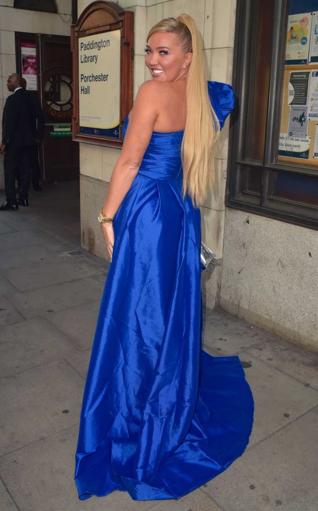 Aisleyne Horgan-Wallace in a Blue Dress