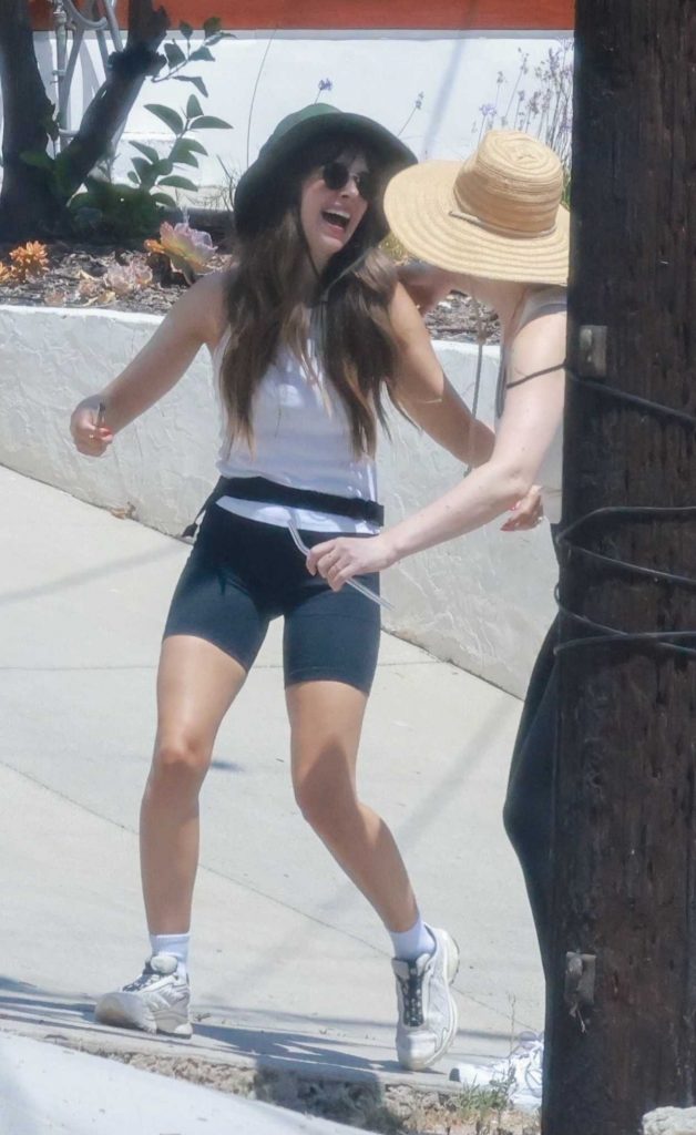 Alison Brie in a Black Spandex Shorts