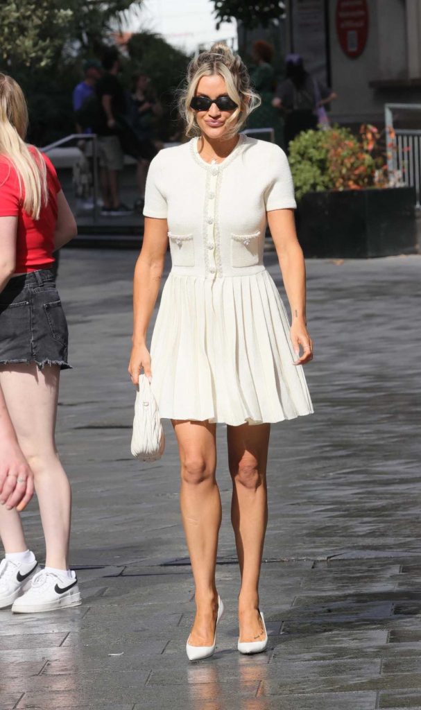 Ashley Roberts in a White Dress