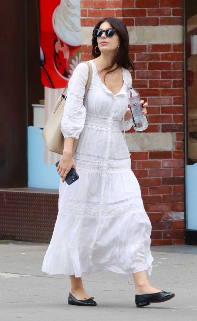 Camila Morrone in a White Summer Dress