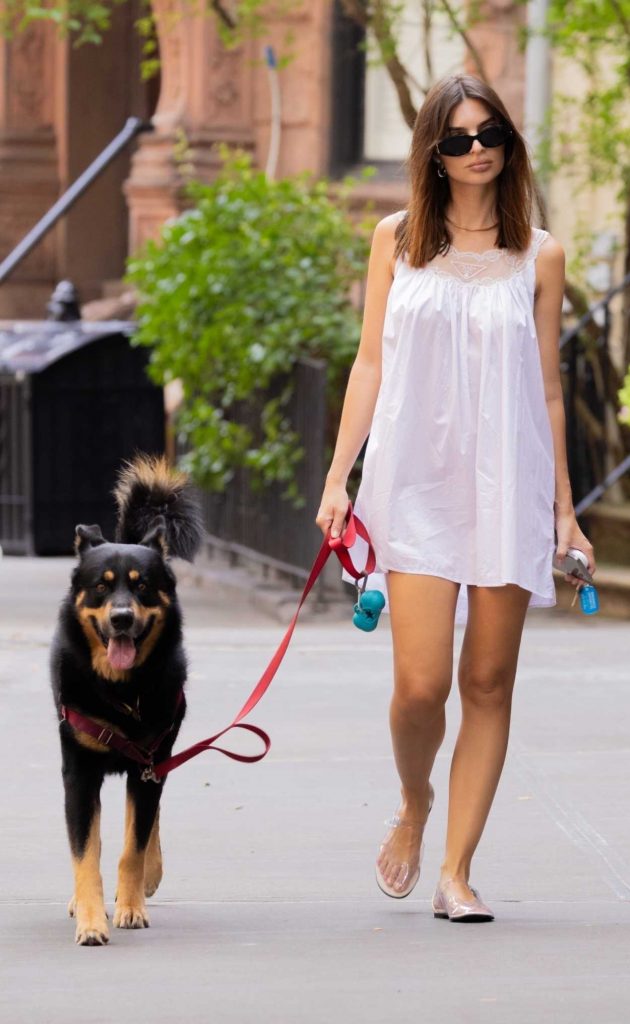 Emily Ratajkowski in a White Dress