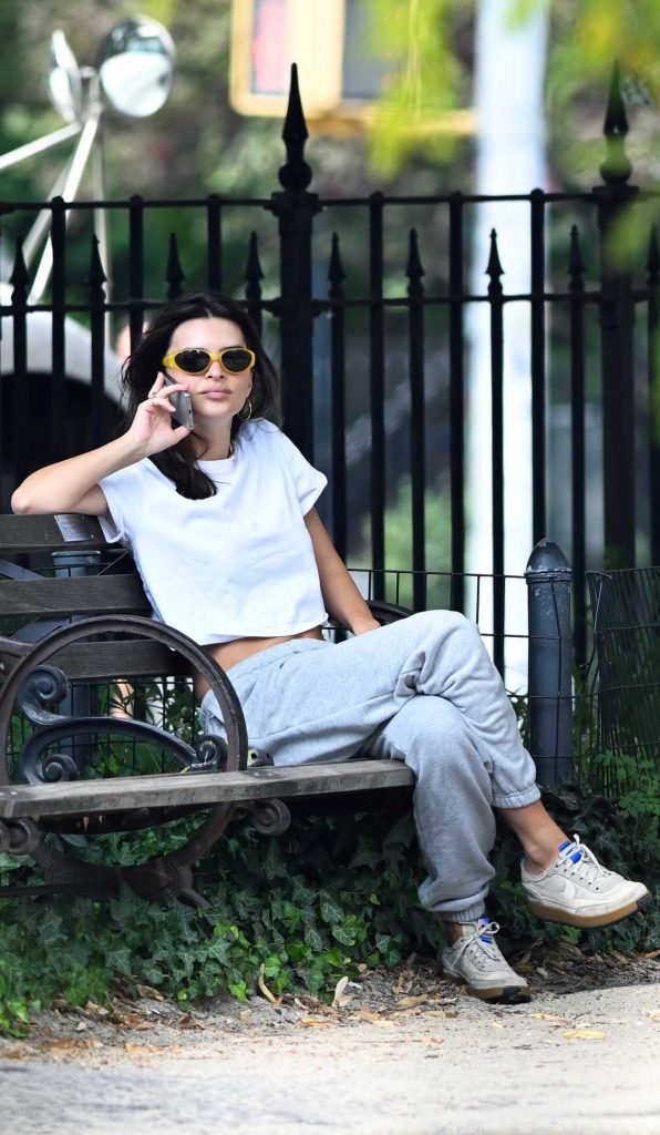 Emily Ratajkowski in a White Tee