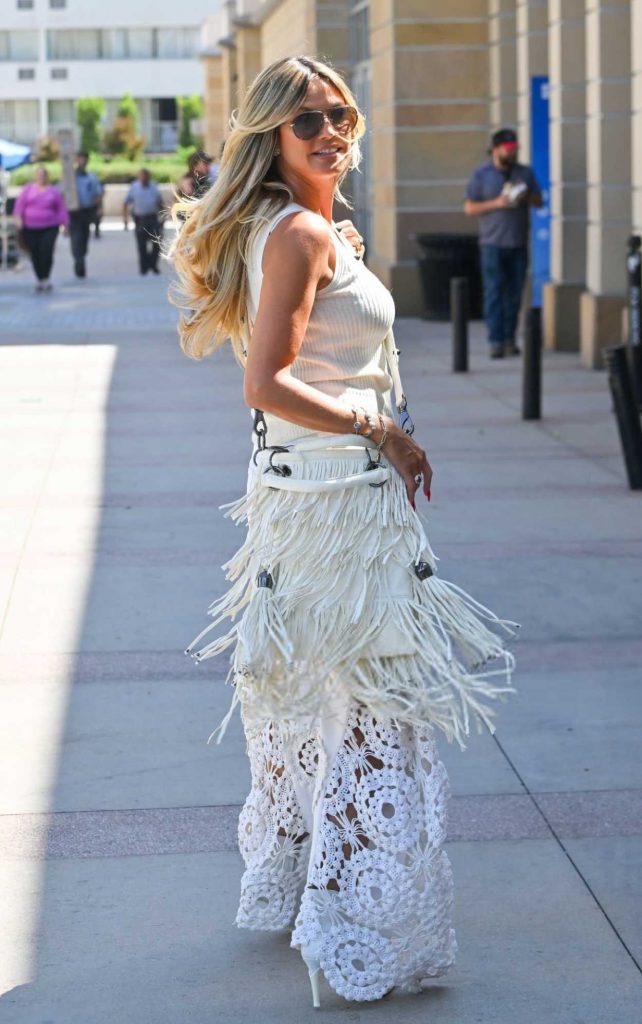 Heidi Klum in a White Lace Pants