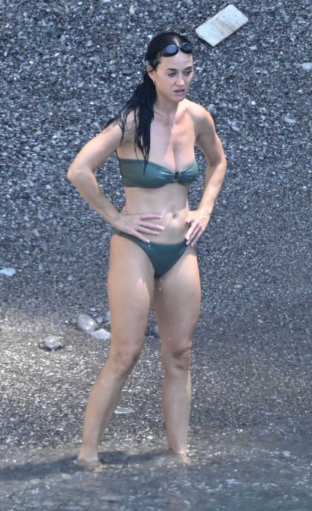 Katy Perry in an Olive Bikini