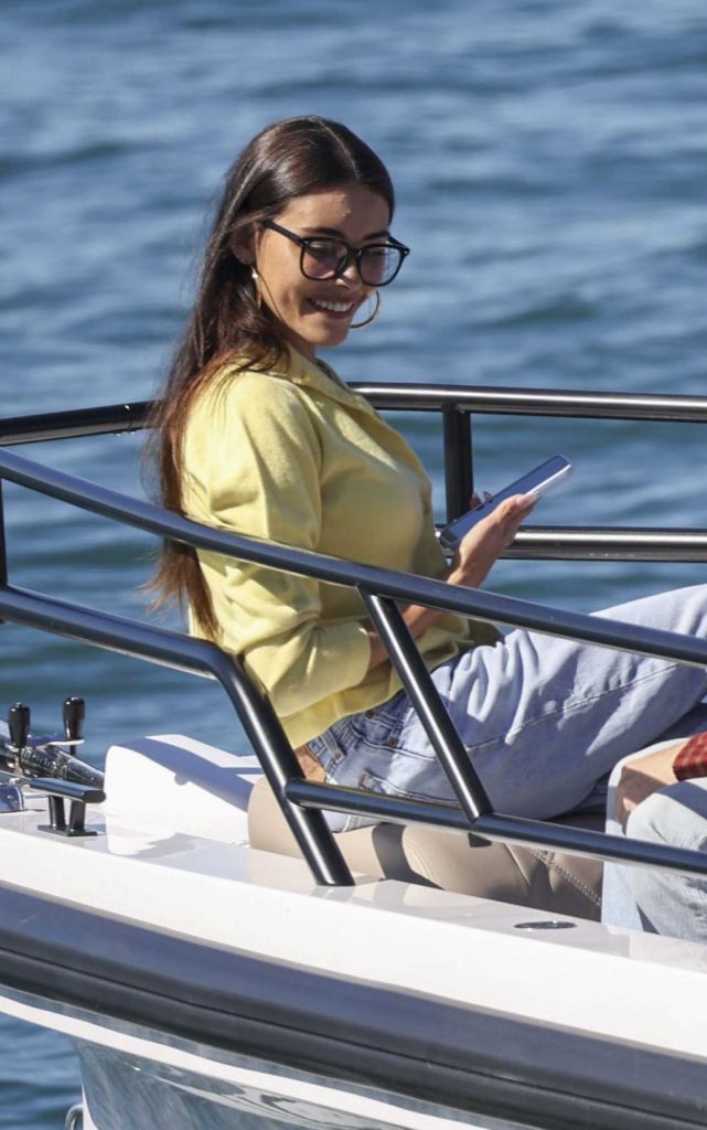 Madison Beer in a Yellow Cardigan