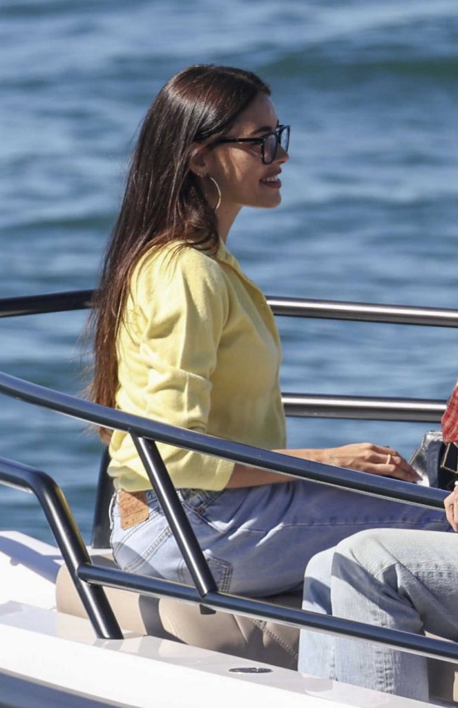 Madison Beer in a Yellow Cardigan