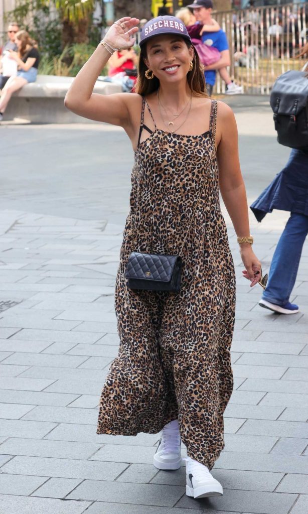 Myleene Klass in an Amimal Print Dress