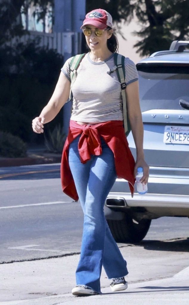 Sarah Silverman in a Striped T-Shirt