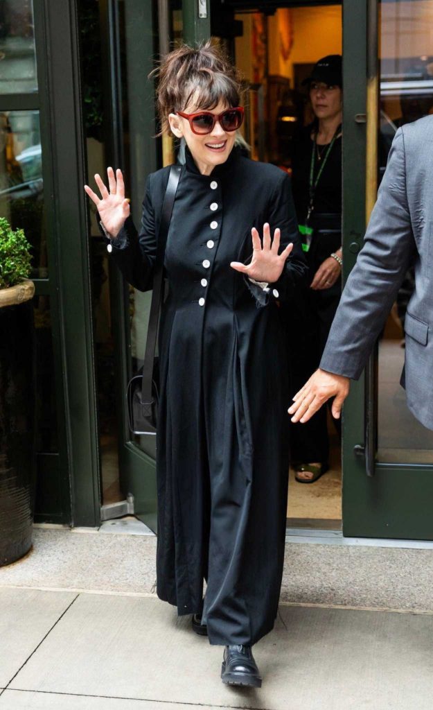 Winona Ryder in a Black Trench Coat