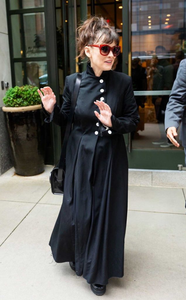 Winona Ryder in a Black Trench Coat