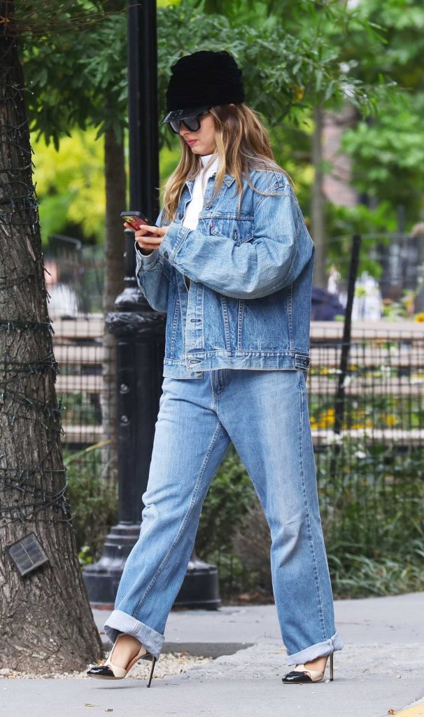 Addison Rae in a Denim Ensemble