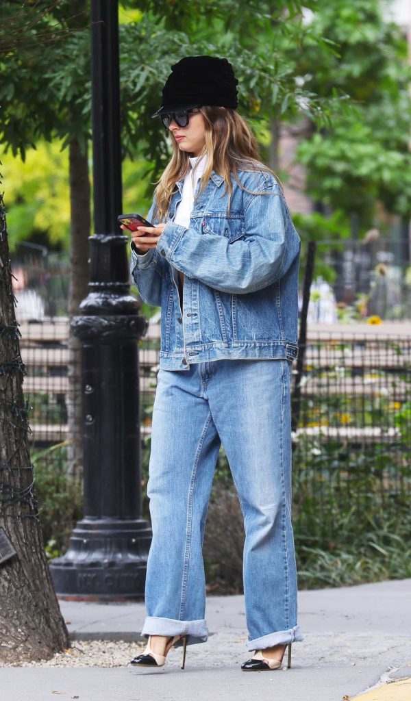 Addison Rae in a Denim Ensemble