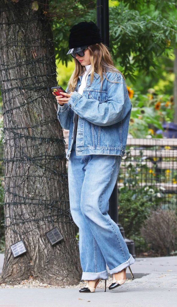 Addison Rae in a Denim Ensemble