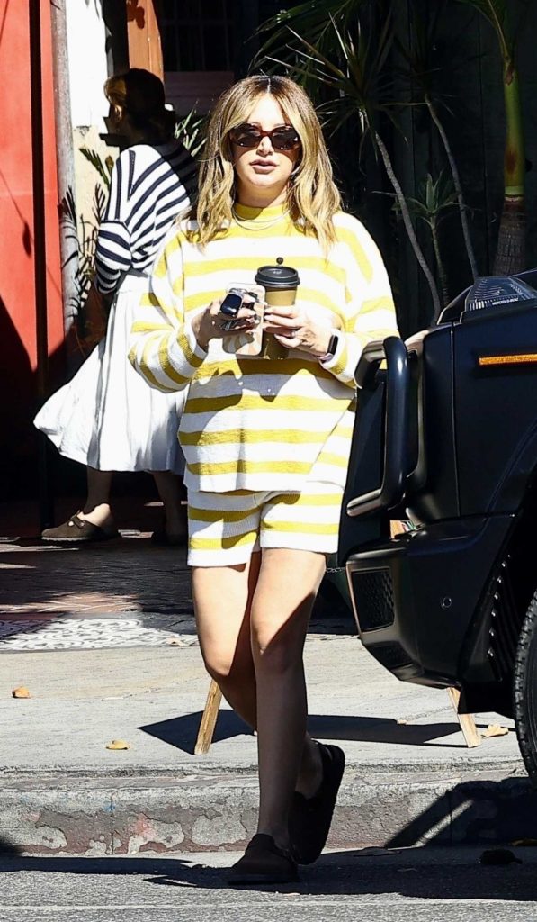 Ashley Tisdale in a Striped Ensemble