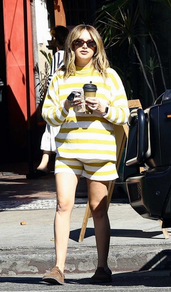 Ashley Tisdale in a Striped Ensemble