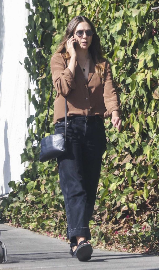 Elizabeth Olsen in a Brown Shirt