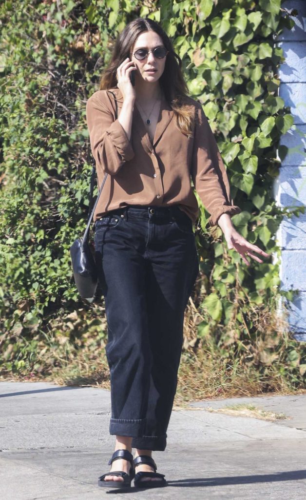 Elizabeth Olsen in a Brown Shirt