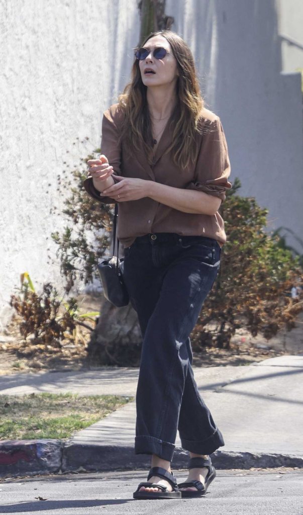 Elizabeth Olsen in a Brown Shirt