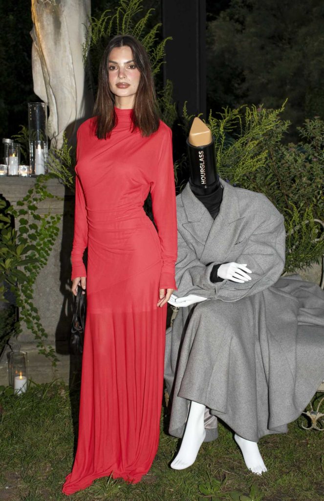 Emily Ratajkowski in a Red Dress