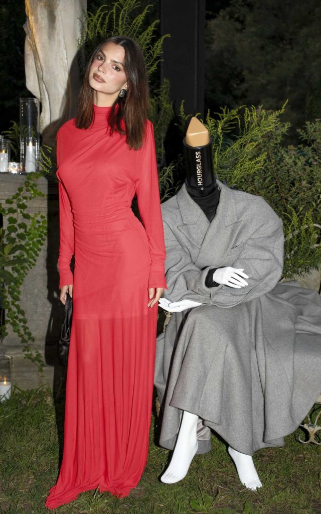 Emily Ratajkowski in a Red Dress